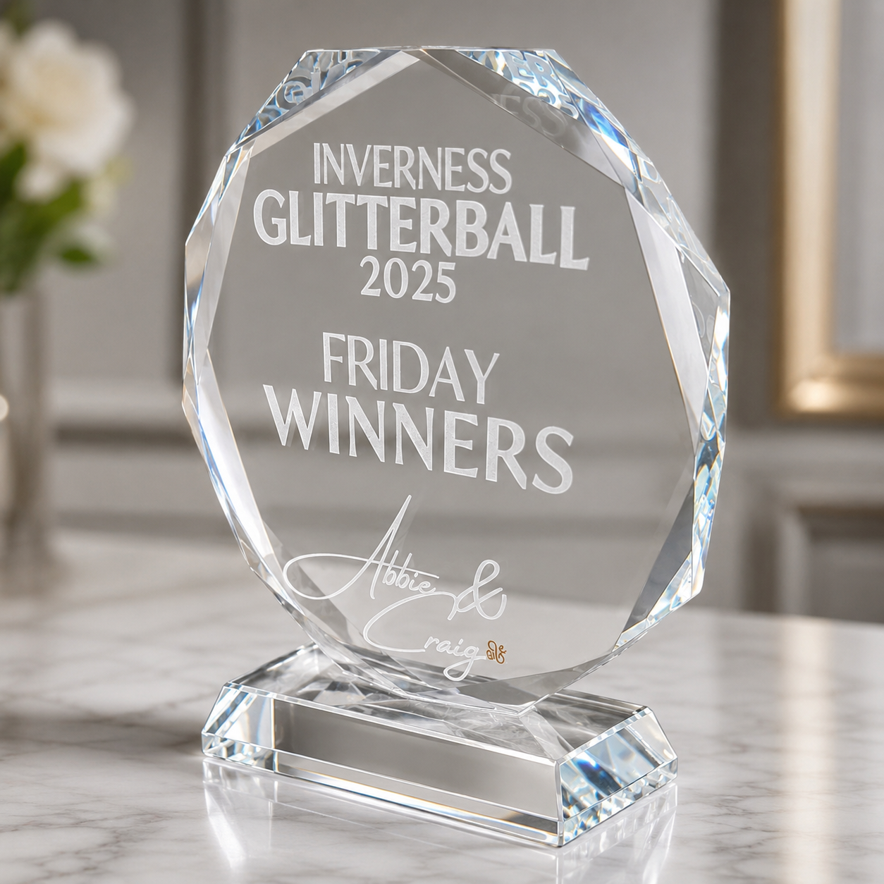 Personalised Crystal Octagon Award