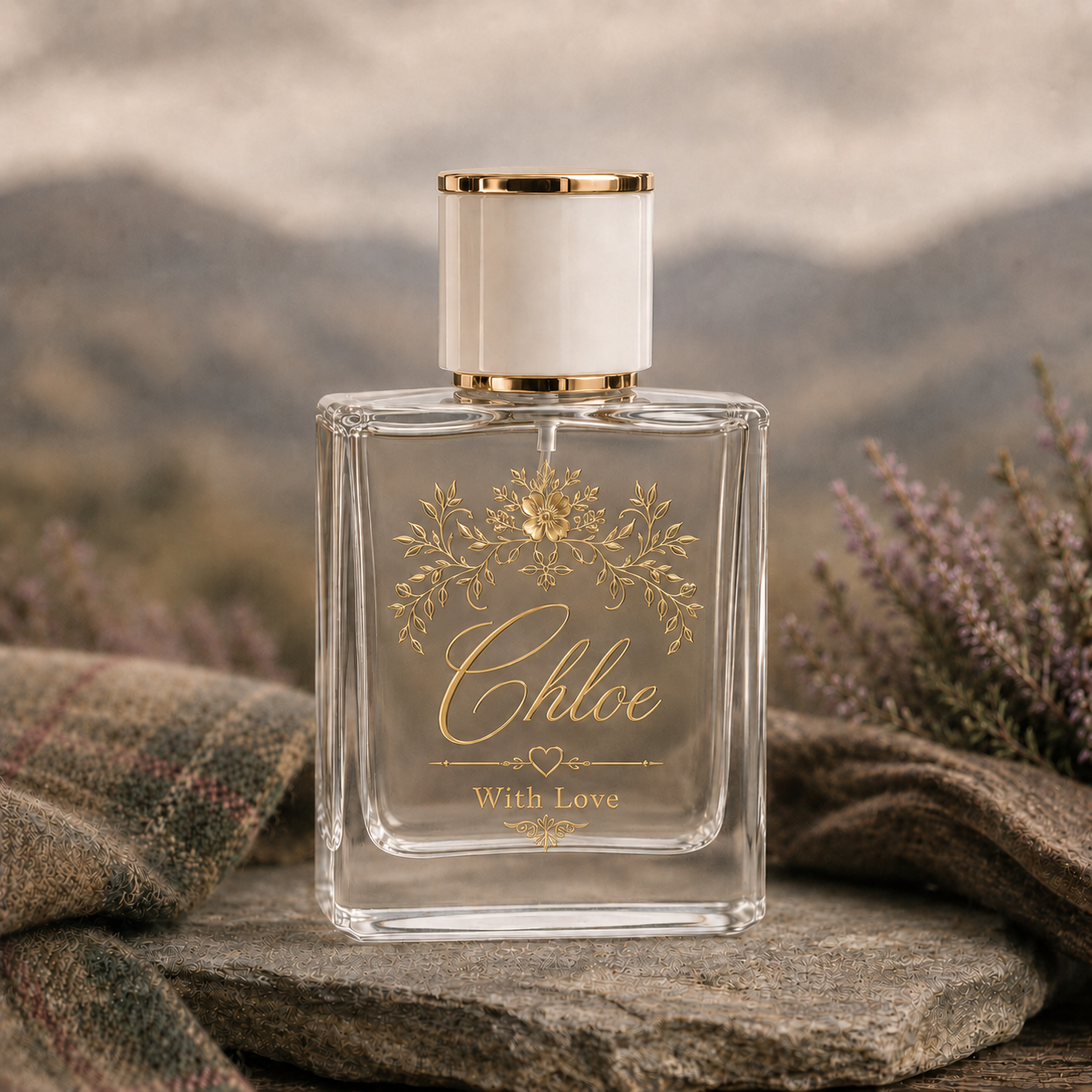 Personalised Clear Glass Perfume Bottle