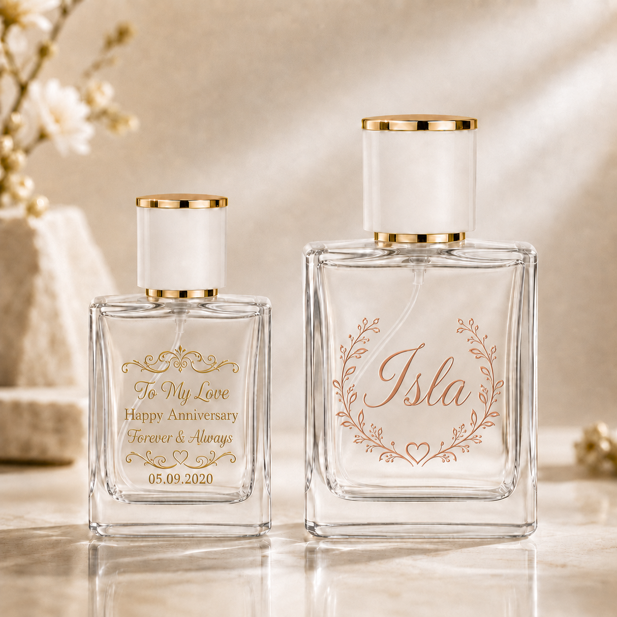 Personalised Clear Glass Perfume Bottle