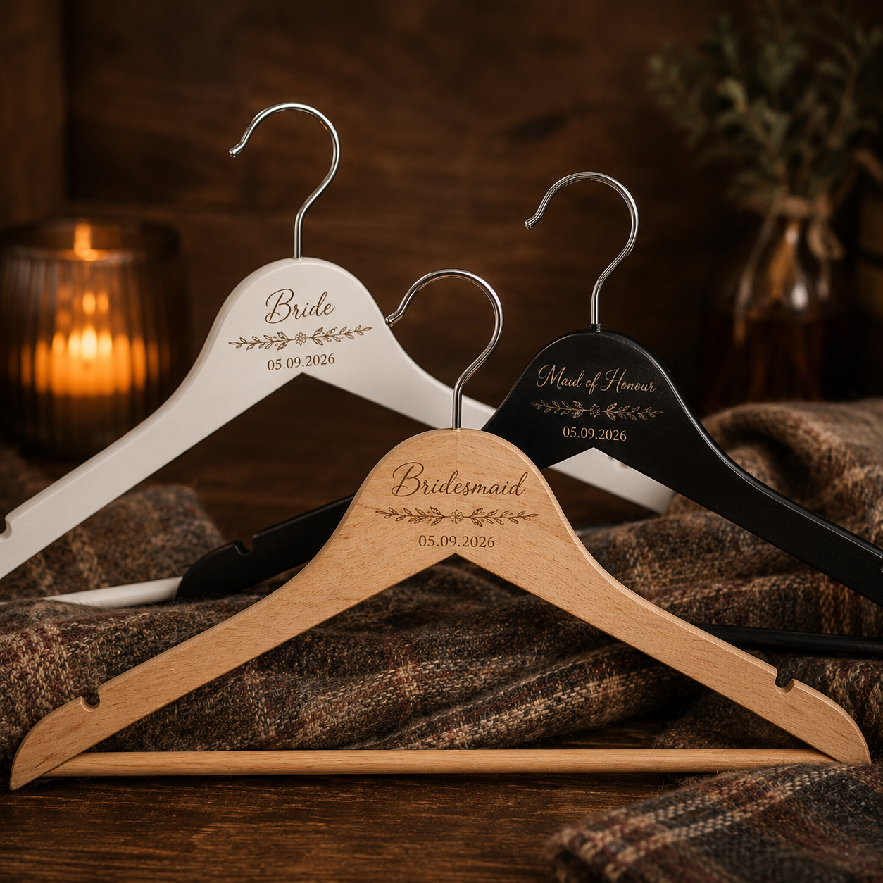 Personalised Engraved Wedding Coat Hangers