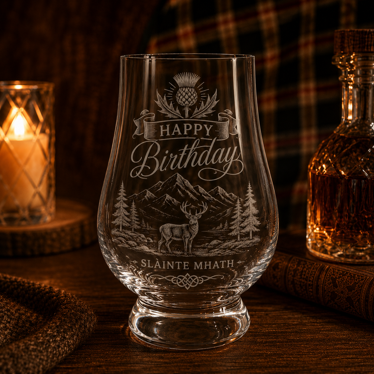 Personalised Highland Stag Whisky Tasting Glass